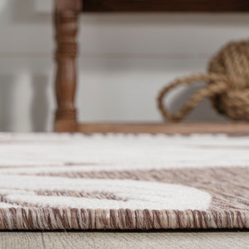 Tobago High-low Two-tone Monstera Leaf Indoor/Outdoor Area Rug